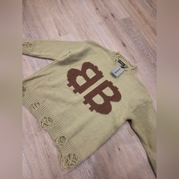 Beige & Brown Sweater with Logo - Picture 2 of 4